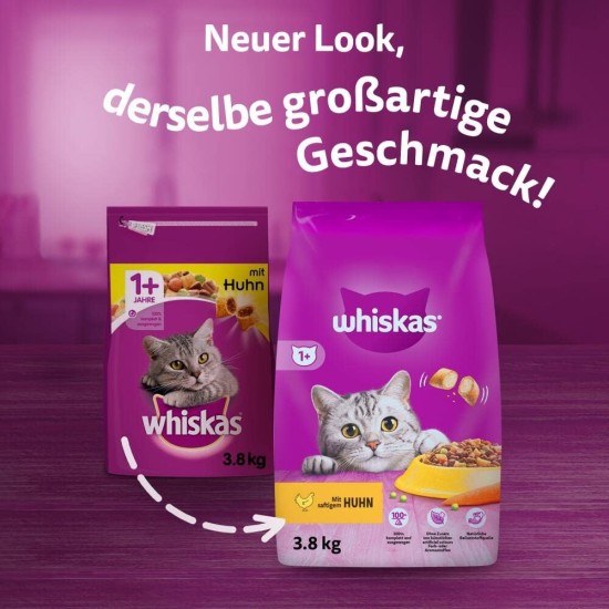 Whiskas Cat Food Dry Food Senior 7+ with Chicken, 6 Bags (6 x 1.9 kg) Whiskas Cat Food Dry Food Senior 7+ with Chicken, 6 Bags (6 x 1.9 kg)