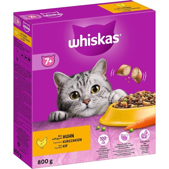 Whiskas Cat Food Dry Food Senior 7+ with Chicken, 6 Bags (6 x 1.9 kg) Whiskas Cat Food Dry Food Senior 7+ with Chicken, 6 Bags (6 x 1.9 kg)