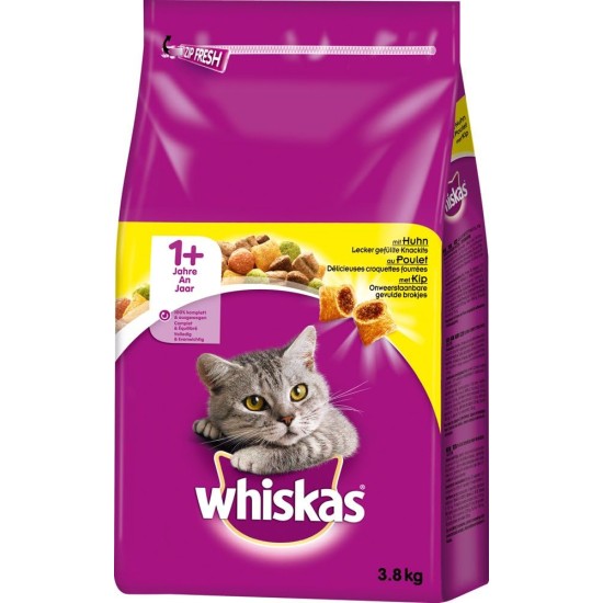Whiskas Cat Food Dry Food Senior 7+ with Chicken, 6 Bags (6 x 1.9 kg) Whiskas Cat Food Dry Food Senior 7+ with Chicken, 6 Bags (6 x 1.9 kg)