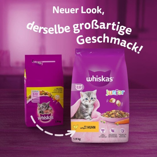 Whiskas Junior Dry Food - Cat Dry Food for Small Cats - Chicken - 5 x 800 g Whiskas Junior Dry Food - Cat Dry Food for Small Cats - Chicken - 5 x 800 g
