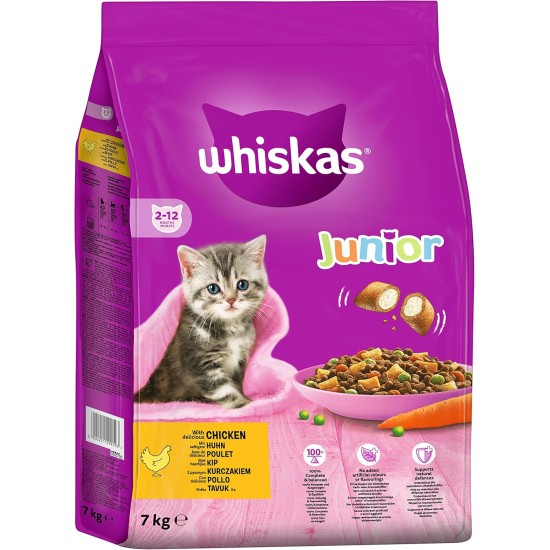 Whiskas Junior Dry Food - Cat Dry Food for Small Cats - Chicken - 5 x 800 g Whiskas Junior Dry Food - Cat Dry Food for Small Cats - Chicken - 5 x 800 g