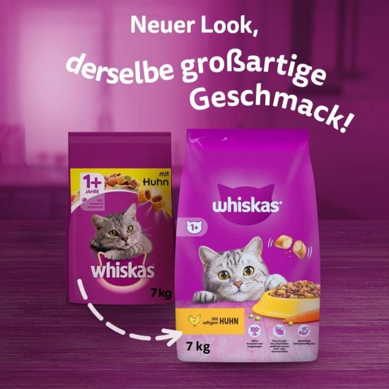 Whiskas cat / dry food 1+ for cats with chicken, 1 bag (7 kg) Whiskas cat / dry food 1+ for cats with chicken, 1 bag (7 kg)