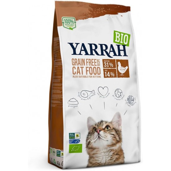 Yarrah Organic Dry Cat Food, Grain-Free, High-Quality Premium Dry Food for Cats, High Nutrient Content, Food for Cats of All Ages with Organic Chicken and MSC Fish, 6 kg Yarrah Organic Dry Cat Food, Grain-Free, High-Quality Premium Dry Food for Cats, High Nutrient Content, Food for Cats of All Ages with Organic Chicken and MSC Fish, 6 kg