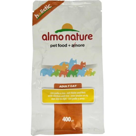 almo nature Holistic Adult Cat Maintenance with Fresh Chicken and Rice Dry Food for Cats of All Breeds, Pack of 6 (6 x 400 g) almo nature Holistic Adult Cat Maintenance with Fresh Chicken and Rice Dry Food for Cats of All Breeds, Pack of 6 (6 x 400 g)