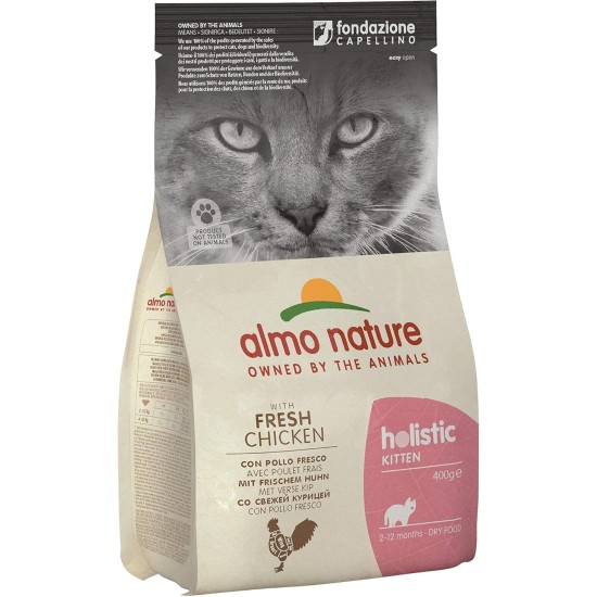 almo nature Holistic Kitten with Chicken and Rice Dry Food for Cat Boys, All Breeds, Pack of 6 (6 x 400 g) almo nature Holistic Kitten with Chicken and Rice Dry Food for Cat Boys, All Breeds, Pack of 6 (6 x 400 g)