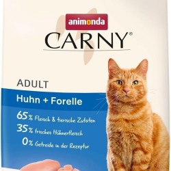 animonda Carny Adult Chicken + Trout (10 kg), Adult Dry Food for Adult Cats, Cat Food without Grain and Sugar, Cat Dry Food with 65% Meat and Fish