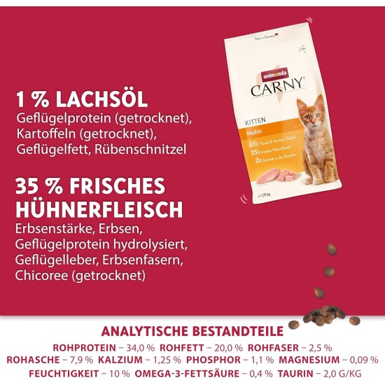 animonda Carny Adult Chicken + Trout (1.75 kg), Adult Dry Food for Adult Cats, Cat Food without Grain and Sugar, Cat Dry Food with 65% Meat and Fish animonda Carny Adult Chicken + Trout (1.75 kg), Adult Dry Food for Adult Cats, Cat Food without Grain and Sugar, Cat Dry Food with 65% Meat and Fish