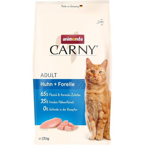 animonda Carny Adult Chicken + Trout (1.75 kg), Adult Dry Food for Adult Cats, Cat Food without Grain and Sugar, Cat Dry Food with 65% Meat and Fish animonda Carny Adult Chicken + Trout (1.75 kg), Adult Dry Food for Adult Cats, Cat Food without Grain and Sugar, Cat Dry Food with 65% Meat and Fish