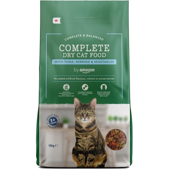by Amazon Complete Dry Food for Adult Cats with Tuna, Herring and Vegetables, Pack of 1 (1 x 10 kg) by Amazon Complete Dry Food for Adult Cats with Tuna, Herring and Vegetables, Pack of 1 (1 x 10 kg)