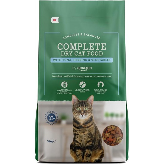 by Amazon Complete Dry Food for Adult Cats with Tuna, Herring and Vegetables, Pack of 1 (1 x 10 kg) by Amazon Complete Dry Food for Adult Cats with Tuna, Herring and Vegetables, Pack of 1 (1 x 10 kg)