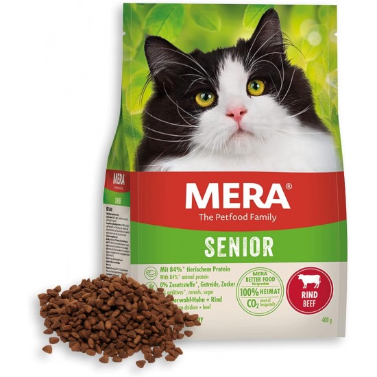 mera Cats Senior Beef Dry Food for Sensitive Cats, Grain-Free & Sustainable, Cat Dry Food with High Meat Content, 2 kg mera Cats Senior Beef Dry Food for Sensitive Cats, Grain-Free & Sustainable, Cat Dry Food with High Meat Content, 2 kg