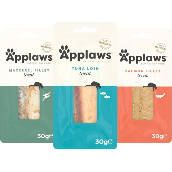 Applaws 100% Natural Wet & Kitten Snack Treatment, Slaughter Tuna Snack Selection Multipack for Adult Cats, 12×30g Bags Applaws 100% Natural Wet & Kitten Snack Treatment, Slaughter Tuna Snack Selection Multipack for Adult Cats, 12×30g Bags