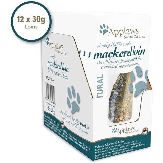 Applaws Natural Cat Treats, Whole Salmon Loin Cat Snack, 30 g Bag (Pack of 12) Applaws Natural Cat Treats, Whole Salmon Loin Cat Snack, 30 g Bag (Pack of 12)