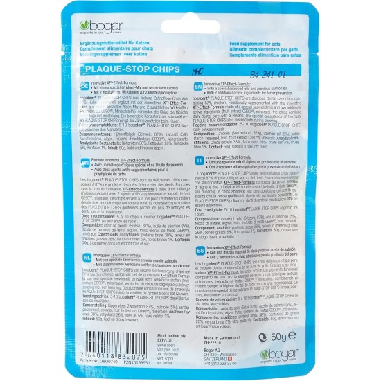 Bogadent Plaque for Chips Cat 50 g Pack of 1 x 50 g Bogadent Plaque for Chips Cat 50 g Pack of 1 x 50 g