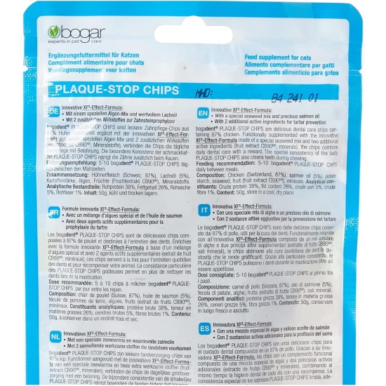 Bogadent Plaque for Chips Cat 50 g Pack of 1 x 50 g Bogadent Plaque for Chips Cat 50 g Pack of 1 x 50 g