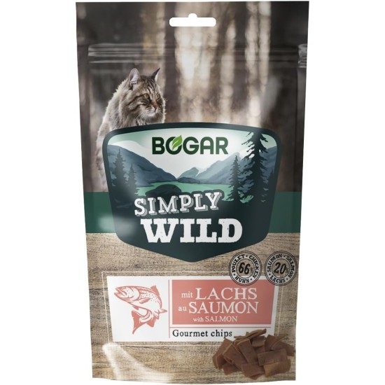Bogar – Simply Wild – Katzenleckerlis – Ergänzung zur Katzenfutter – Knusprige Leckereien für Katzen mit Lachs – Für Genuss & Katzenpflege – In Form von Zarten Fleischstreifen – 50 g Bogar – Simply Wild – Katzenleckerlis – Ergänzung zur Katzenfutter – Knusprige Leckereien für Katzen mit Lachs – Für Genuss & Katzenpflege – In Form von Zarten Fleischstreifen – 50 g