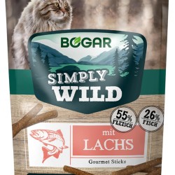 Bogar Simply Wild - Cat Treats - Addition to Cat Food - Tasty Cat Sticks with Salmon - Delicious Cat Snacks for Cat Care & Reward - Perfect for Interactive Moments - 50g Bogar Simply Wild - Cat Treats - Addition to Cat Food - Tasty Cat Sticks with Salmon - Delicious Cat Snacks for Cat Care & Reward - Perfect for Interactive Moments - 50g