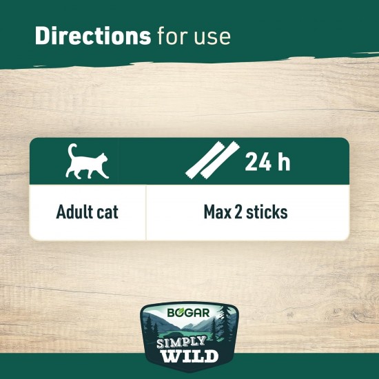 Bogar Simply Wild - Cat Treats - Supplement to Cat Food - Creamy Cat Sticks with Salmon - Delicious Cat Snacks for Cat Care & Reward - Perfect for Interactive Moments - 5 x 15 g Bogar Simply Wild - Cat Treats - Supplement to Cat Food - Creamy Cat Sticks with Salmon - Delicious Cat Snacks for Cat Care & Reward - Perfect for Interactive Moments - 5 x 15 g
