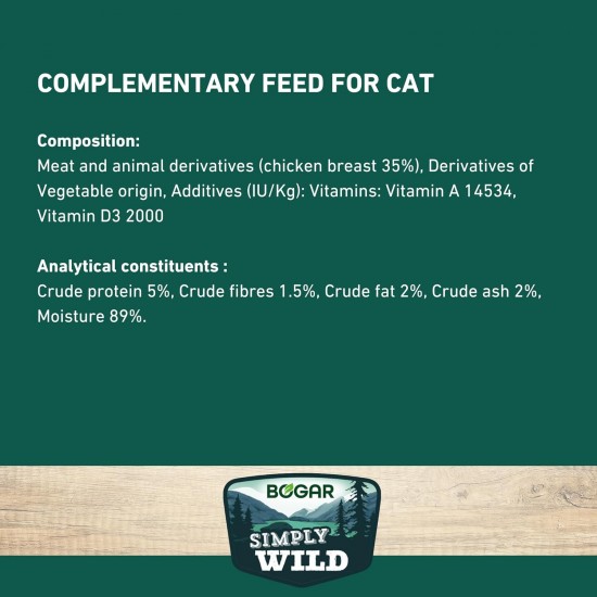 Bogar Simply Wild - Cat Treats - Supplement to Cat Food - Creamy Cat Sticks with Salmon - Delicious Cat Snacks for Cat Care & Reward - Perfect for Interactive Moments - 5 x 15 g Bogar Simply Wild - Cat Treats - Supplement to Cat Food - Creamy Cat Sticks with Salmon - Delicious Cat Snacks for Cat Care & Reward - Perfect for Interactive Moments - 5 x 15 g