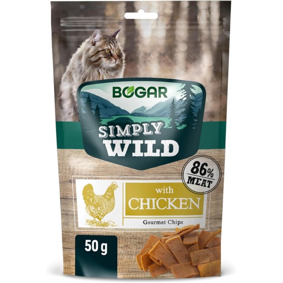 Bogar Simply Wild - Cat Treats - Supplement to Cat Food - Crispy Treats for Cats with Salmon - For Enjoyment & Cat Care - In the Form of Delicate Meat Strips - 50 g Bogar Simply Wild - Cat Treats - Supplement to Cat Food - Crispy Treats for Cats with Salmon - For Enjoyment & Cat Care - In the Form of Delicate Meat Strips - 50 g