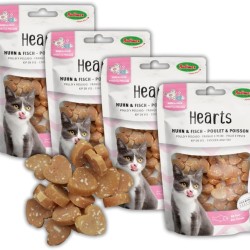 Bubimex - Chicken Hearts - Cat Treats - Chicken & Fish Flavour - Low Fat - Ideal as a Reward - 4 x 50g (200g) Bubimex - Chicken Hearts - Cat Treats - Chicken & Fish Flavour - Low Fat - Ideal as a Reward - 4 x 50g (200g)