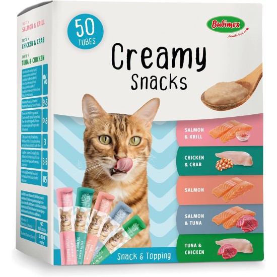 Bubimex - Creamy Snacks Multipack - Licking Cream for Cats - Smooth, Creamy and Appetizing Texture - Stimulates Appe and Promotes Hydration - 20 x 15g Bubimex - Creamy Snacks Multipack - Licking Cream for Cats - Smooth, Creamy and Appetizing Texture - Stimulates Appe and Promotes Hydration - 20 x 15g