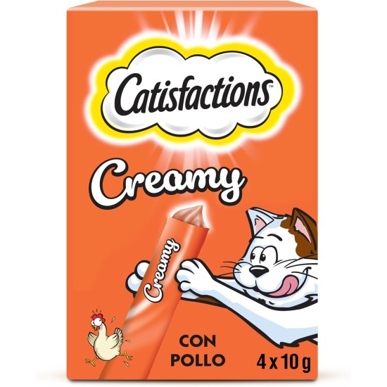 Catisfactions, Creamy Snack for Cats with Irresistible Chicken - 11 Packs of 40g Catisfactions, Creamy Snack for Cats with Irresistible Chicken - 11 Packs of 40g