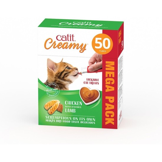 Catit Creamy Liquid Lick Paste for Cats with Chicken, 50 x 10g Catit Creamy Liquid Lick Paste for Cats with Chicken, 50 x 10g
