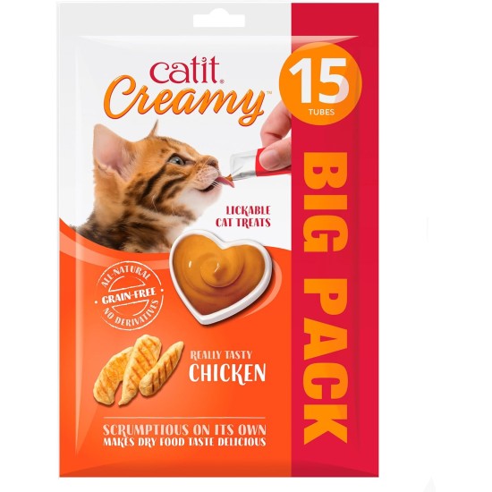 Catit Creamy Liquid Licking Paste for Cats with Chicken, 15 x 10g Catit Creamy Liquid Licking Paste for Cats with Chicken, 15 x 10g