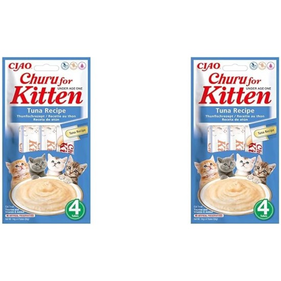 Churu Cat Snacks for Kittens Kittens - Healthy Treats for Young Cats Under 12 Months, Chicken (4 Pieces x 14 g) Churu Cat Snacks for Kittens Kittens - Healthy Treats for Young Cats Under 12 Months, Chicken (4 Pieces x 14 g)