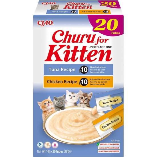 Churu Cat Snacks for Kittens Kittens - Healthy Treats for Young Cats Under 12 Months, Chicken (4 Pieces x 14 g) Churu Cat Snacks for Kittens Kittens - Healthy Treats for Young Cats Under 12 Months, Chicken (4 Pieces x 14 g)