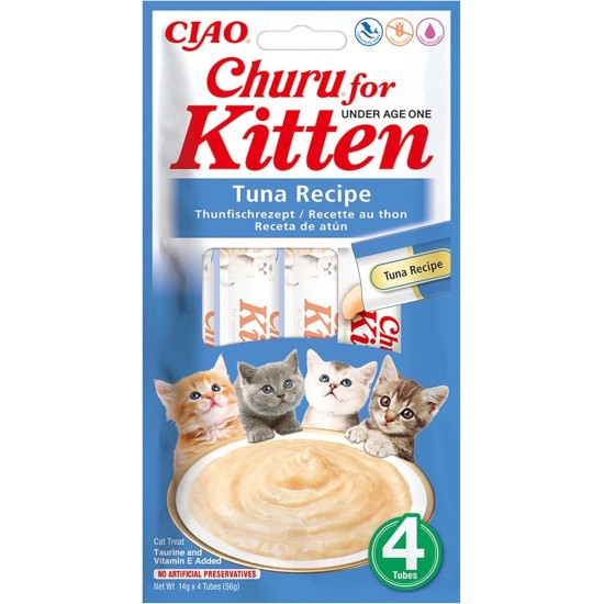 Churu Cat Snacks for Kittens Kittens - Healthy Treats for Young Cats Under 12 Months, Chicken (4 Pieces x 14 g) Churu Cat Snacks for Kittens Kittens - Healthy Treats for Young Cats Under 12 Months, Chicken (4 Pieces x 14 g)