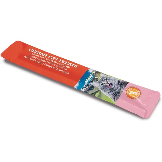 Creamy Cat Treats - Cremiger Hühnchen-Krabben-Snack (Display mit 12 Beuteln à 5x14 g) - für Katzen Creamy Cat Treats - Cremiger Hühnchen-Krabben-Snack (Display mit 12 Beuteln à 5x14 g) - für Katzen