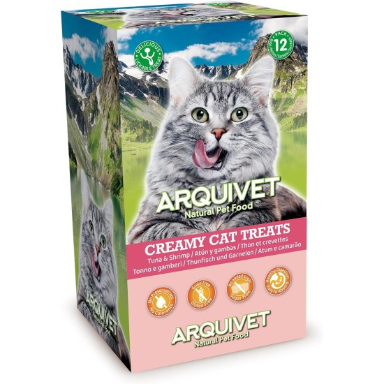 Creamy Cat Treats - Cremiger Hühnchen-Krabben-Snack (Display mit 12 Beuteln à 5x14 g) - für Katzen Creamy Cat Treats - Cremiger Hühnchen-Krabben-Snack (Display mit 12 Beuteln à 5x14 g) - für Katzen