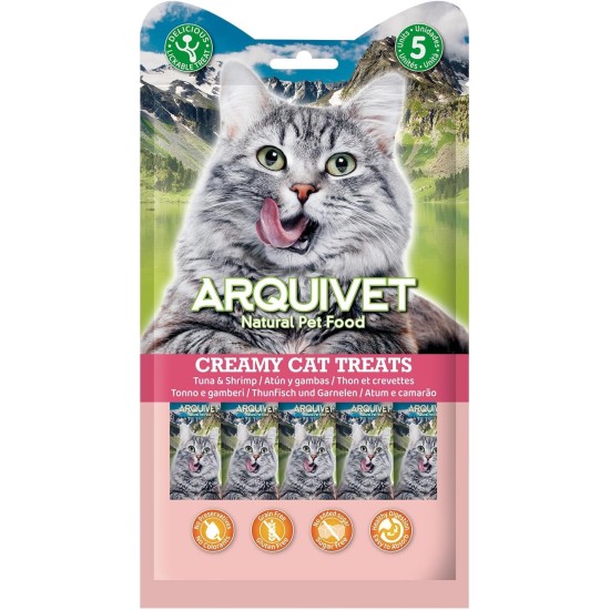 Creamy Cat Treats - Cremiger Hühnchen-Krabben-Snack (Display mit 12 Beuteln à 5x14 g) - für Katzen Creamy Cat Treats - Cremiger Hühnchen-Krabben-Snack (Display mit 12 Beuteln à 5x14 g) - für Katzen