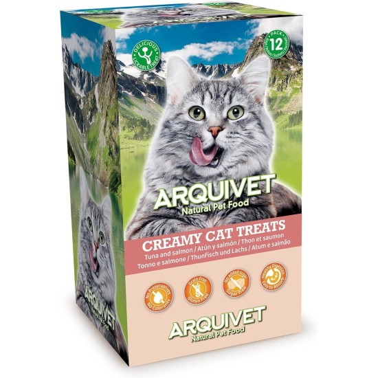 Creamy Cat Treats - Cremiger Hühnchen-Krabben-Snack (Display mit 12 Beuteln à 5x14 g) - für Katzen Creamy Cat Treats - Cremiger Hühnchen-Krabben-Snack (Display mit 12 Beuteln à 5x14 g) - für Katzen