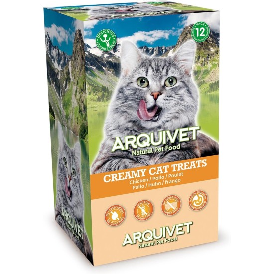 Creamy Cat Treats - Cremiger Hühnchen-Krabben-Snack (Display mit 12 Beuteln à 5x14 g) - für Katzen Creamy Cat Treats - Cremiger Hühnchen-Krabben-Snack (Display mit 12 Beuteln à 5x14 g) - für Katzen