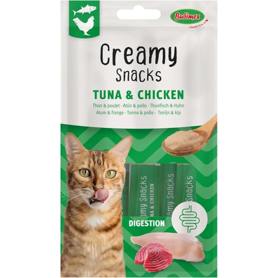 Creamy Snacks Tuna and Salmon - Lick Cream for Cats - Smooth, Creamy and Appetizing Texture - Stimulates Appe and Promotes Hydration - 4 x 15g Creamy Snacks Tuna and Salmon - Lick Cream for Cats - Smooth, Creamy and Appetizing Texture - Stimulates Appe and Promotes Hydration - 4 x 15g