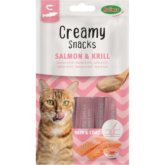 Creamy Snacks Tuna and Salmon - Lick Cream for Cats - Smooth, Creamy and Appetizing Texture - Stimulates Appe and Promotes Hydration - 4 x 15g Creamy Snacks Tuna and Salmon - Lick Cream for Cats - Smooth, Creamy and Appetizing Texture - Stimulates Appe and Promotes Hydration - 4 x 15g