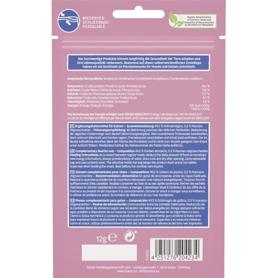 DOKAS Freeze Dried Offal - Grain-Free Premium Treat for Cats - Ideal as a Reward, 6 x 15g DOKAS Freeze Dried Offal - Grain-Free Premium Treat for Cats - Ideal as a Reward, 6 x 15g