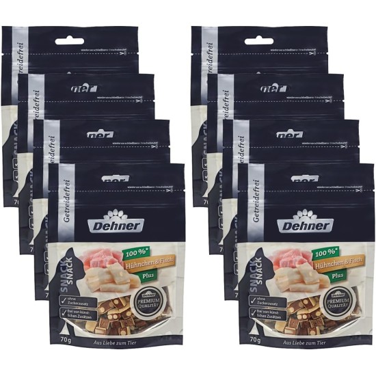 Dehner Cat Snack Chicken & Fish with Cheese Selection 8 x 70 g (560 g) Dehner Cat Snack Chicken & Fish with Cheese Selection 8 x 70 g (560 g)