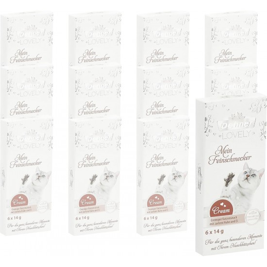 Dehner Premium Lovely Cat Snack, Treat Cream Gluten Free, for Adult Cats, Chicken and Egg, 12 x 84 g (1 kg) Dehner Premium Lovely Cat Snack, Treat Cream Gluten Free, for Adult Cats, Chicken and Egg, 12 x 84 g (1 kg)