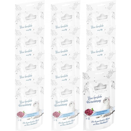 Dehner Premium Lovely Wet Cat Food Grain Free / Sugar Free Adult Cat Duck Catnip 12 x 50g Bags (600g) Dehner Premium Lovely Wet Cat Food Grain Free / Sugar Free Adult Cat Duck Catnip 12 x 50g Bags (600g)