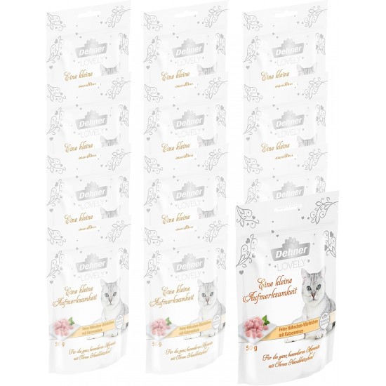Dehner Premium Lovely Wet Cat Food Grain Free / Sugar Free Adult Cat Duck Catnip 12 x 50g Bags (600g) Dehner Premium Lovely Wet Cat Food Grain Free / Sugar Free Adult Cat Duck Catnip 12 x 50g Bags (600g)