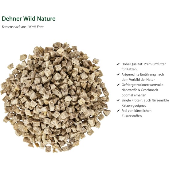 Dehner Wild Nature Premium Gluten Free / Sugar Free Cat Snack, Freeze Dried, Chicken, 6 x 20 g (120 g) Dehner Wild Nature Premium Gluten Free / Sugar Free Cat Snack, Freeze Dried, Chicken, 6 x 20 g (120 g)