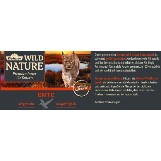 Dehner Wild Nature Premium Gluten Free / Sugar Free Cat Snack, Freeze Dried, Chicken, 6 x 20 g (120 g) Dehner Wild Nature Premium Gluten Free / Sugar Free Cat Snack, Freeze Dried, Chicken, 6 x 20 g (120 g)