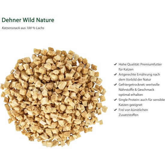 Dehner Wild Nature Premium Gluten Free / Sugar Free Cat Snack, Freeze Dried, Chicken, 6 x 20 g (120 g) Dehner Wild Nature Premium Gluten Free / Sugar Free Cat Snack, Freeze Dried, Chicken, 6 x 20 g (120 g)