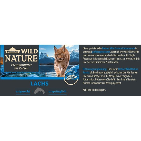 Dehner Wild Nature Premium Gluten Free / Sugar Free Cat Snack, Freeze Dried, Chicken, 6 x 20 g (120 g) Dehner Wild Nature Premium Gluten Free / Sugar Free Cat Snack, Freeze Dried, Chicken, 6 x 20 g (120 g)
