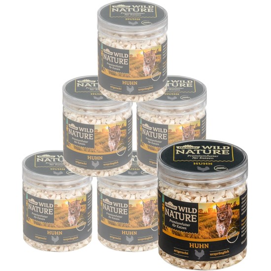 Dehner Wild Nature Premium Gluten Free / Sugar Free Cat Snack, Freeze Dried, Chicken, 6 x 20 g (120 g) Dehner Wild Nature Premium Gluten Free / Sugar Free Cat Snack, Freeze Dried, Chicken, 6 x 20 g (120 g)