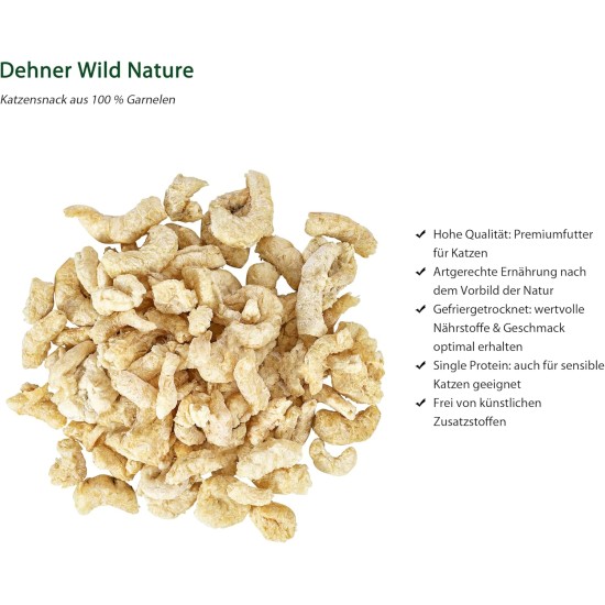Dehner Wild Nature Premium Gluten Free / Sugar Free Cat Snack, Freeze Dried, Chicken, 6 x 20 g (120 g) Dehner Wild Nature Premium Gluten Free / Sugar Free Cat Snack, Freeze Dried, Chicken, 6 x 20 g (120 g)